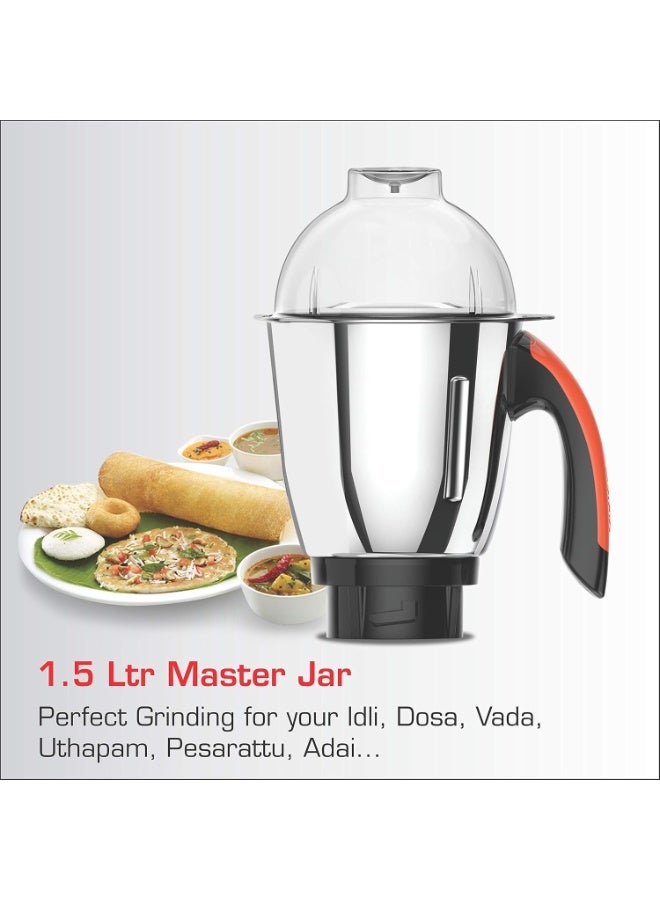 Vidiem Mixer Grinder 576 A Vector SJ (Black) | 750 watt mixer grinder 3 Leakproof Jars with self-lock for wet & dry spices, chutneys & curries | 5 Years Warranty - Image 3